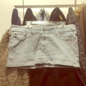 Abercrombie and fitch pinstripe denim mini skirt